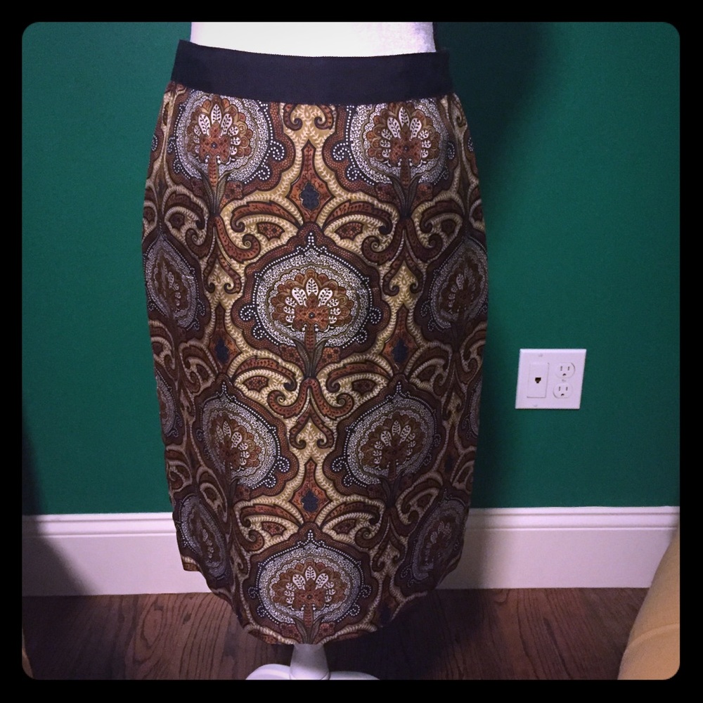 Milly 100% Silk Paisley Skirt